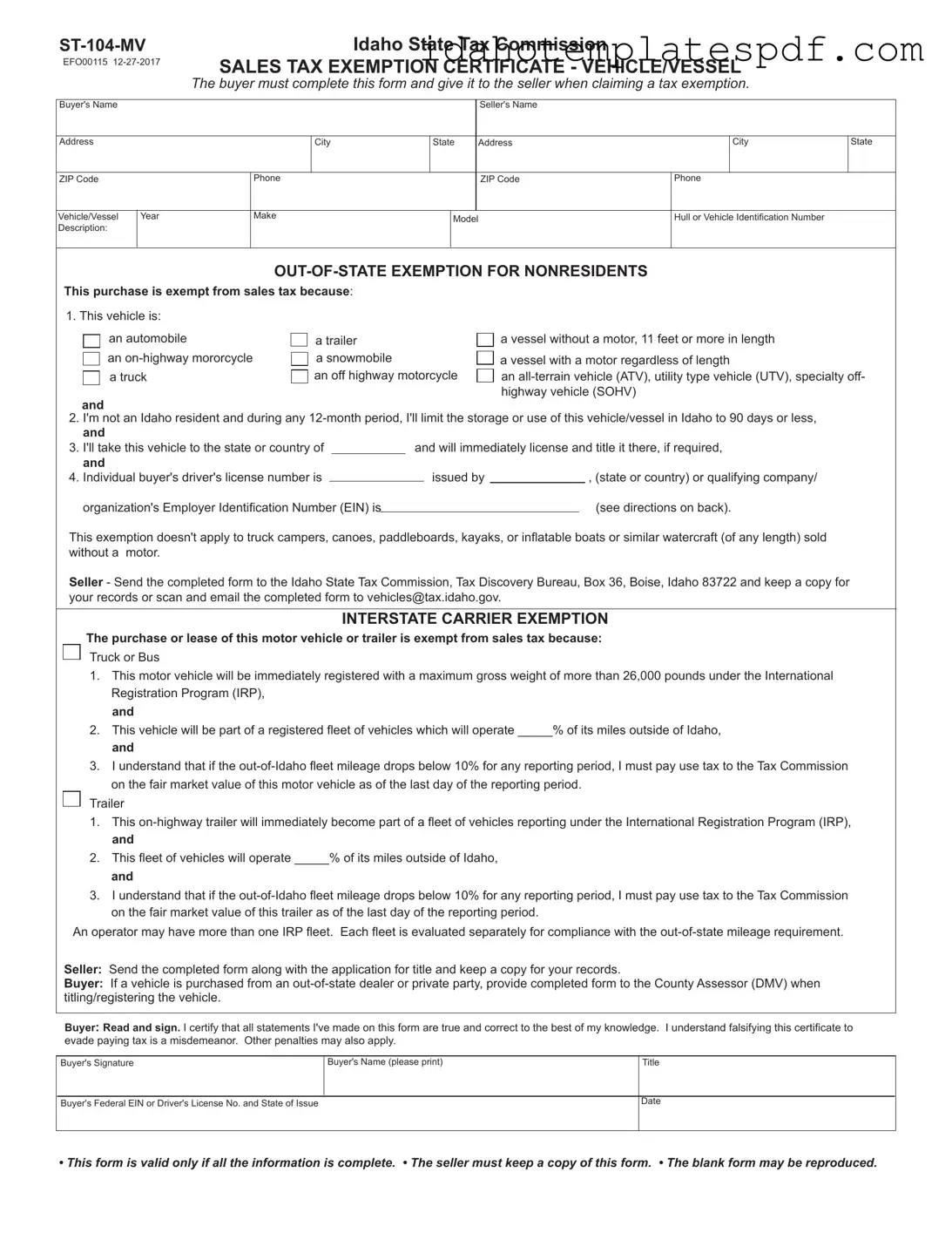 Idaho St 104 Mv Template