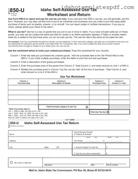 Idaho 850 U Template