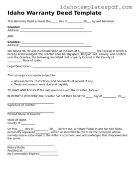 Deed Document for Idaho State