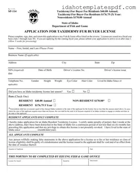 Idaho Sp 114 Template
